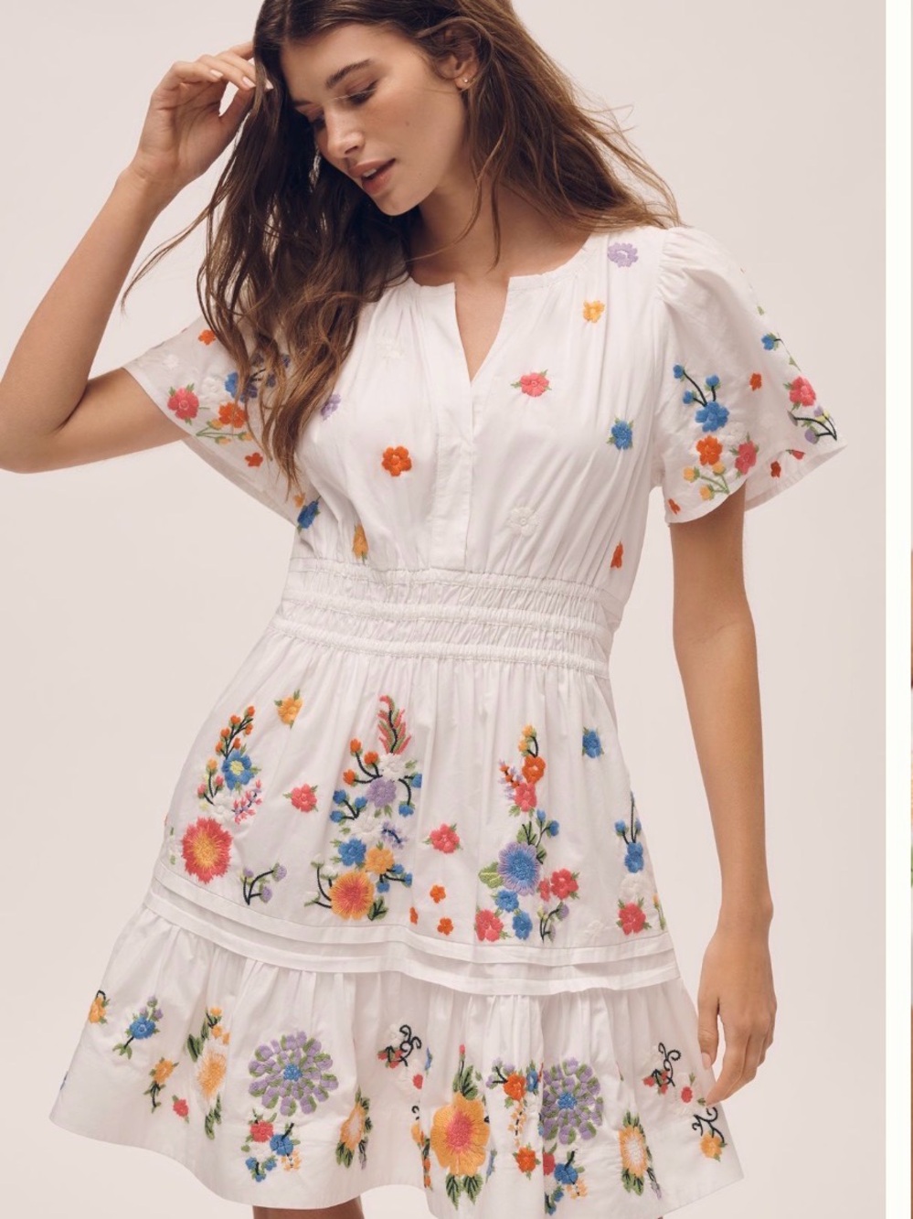 Anthropologie Somerset Embroidered Mini Dress